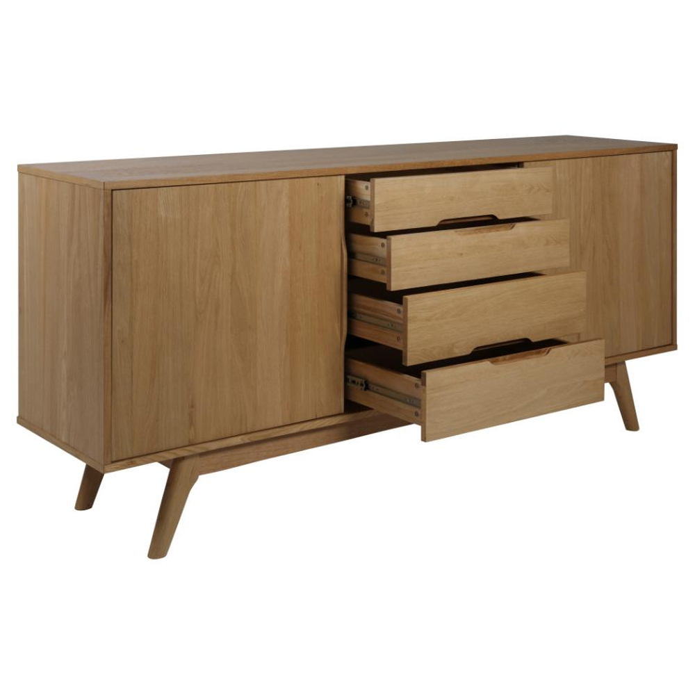 Marta Wooden Sideboard With 2 Sliding Doors In Oak