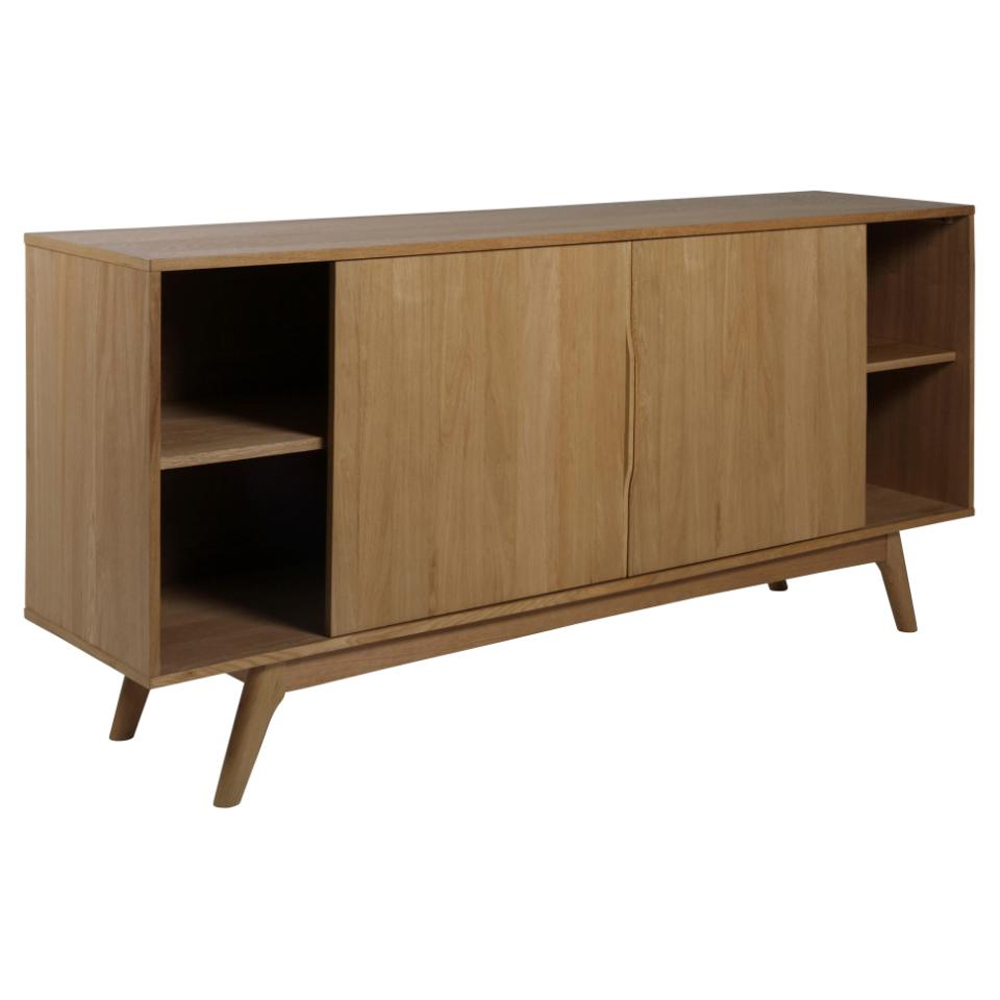 Marta Wooden Sideboard With 2 Sliding Doors In Oak