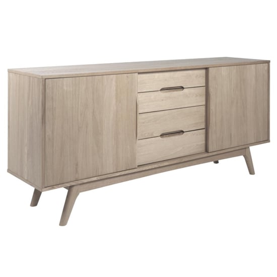 Product photograph of Marta Wooden Sideboard With 2 Sliding Doors In Oak White from Furniture in Fashion