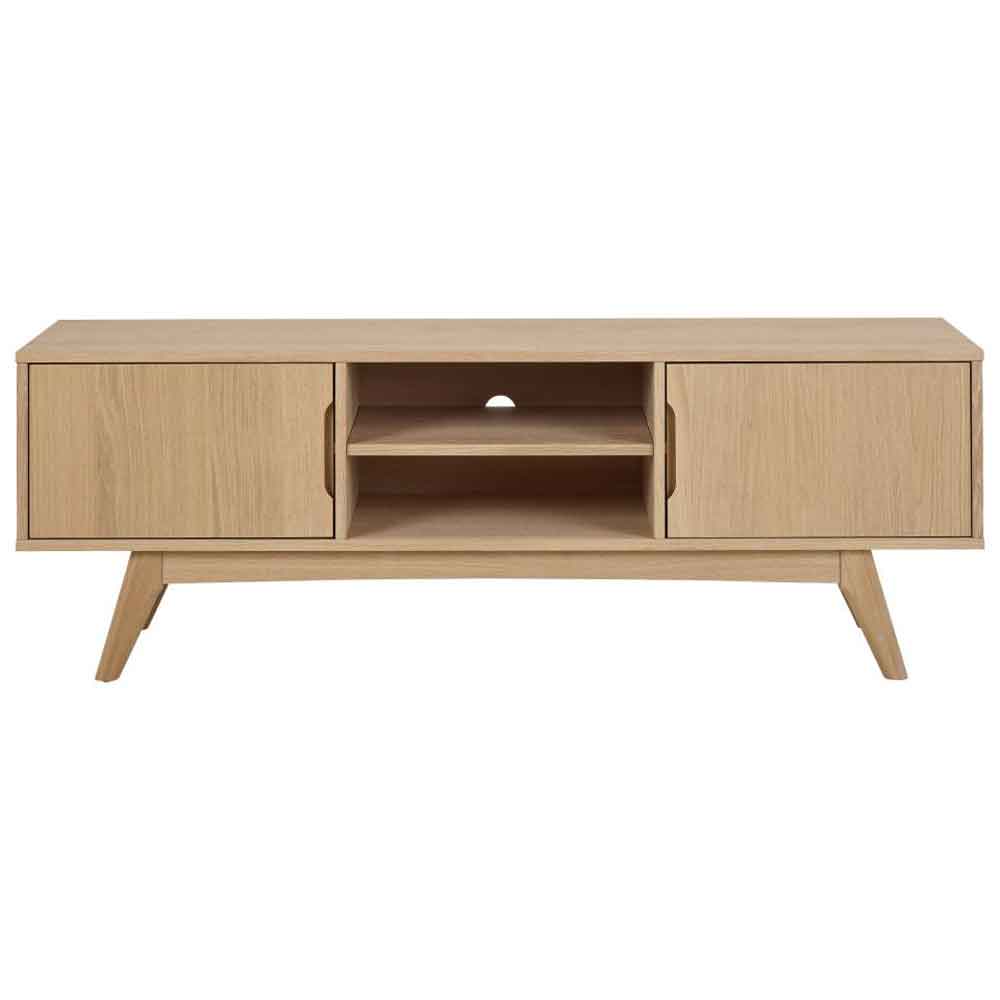 Marta Wooden TV Stand With 2 Doors - Oak