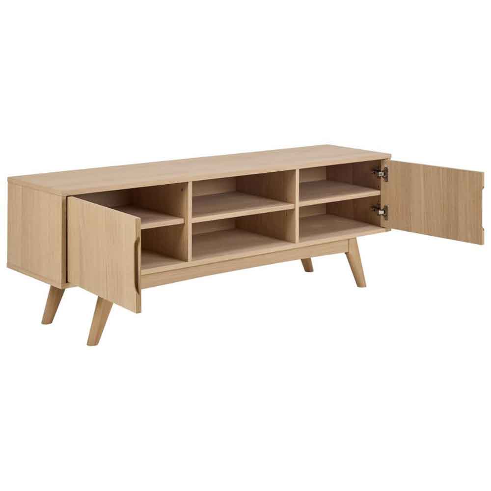 Marta Wooden TV Stand With 2 Doors - Oak