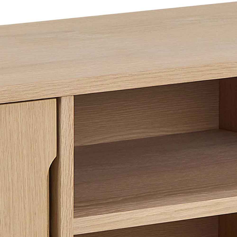 Marta Wooden TV Stand With 2 Doors - Oak