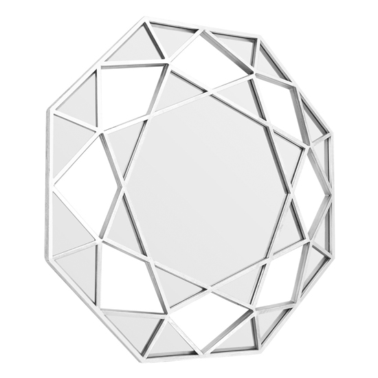 Martico Faceted Octagonal Wall Bedroom Mirror In Silver Frame