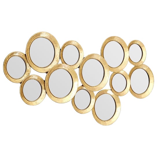 Product photograph of Martico Multi Circle Wall Bedroom Mirror In Gold Frame from Furniture in Fashion