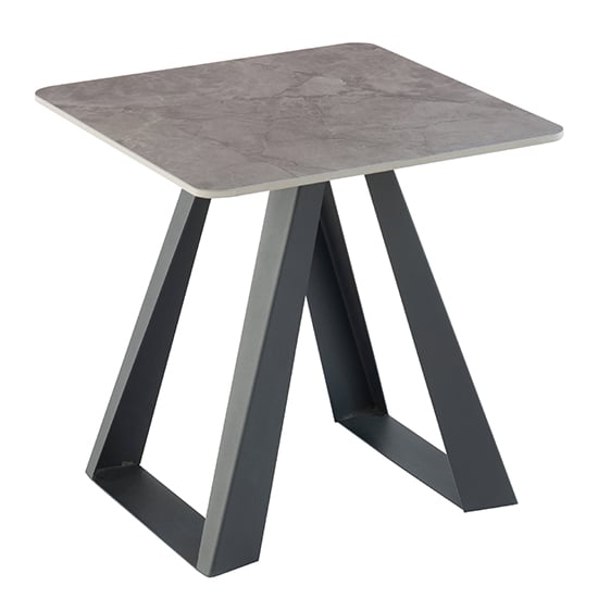 Martin Sintered Stone End Table In Dark Grey