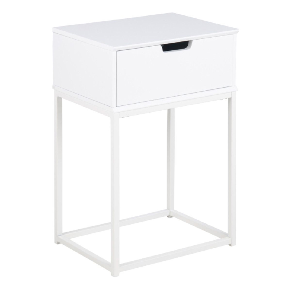 Martin Wooden Bedside Cabinet With 1 Drawer In White