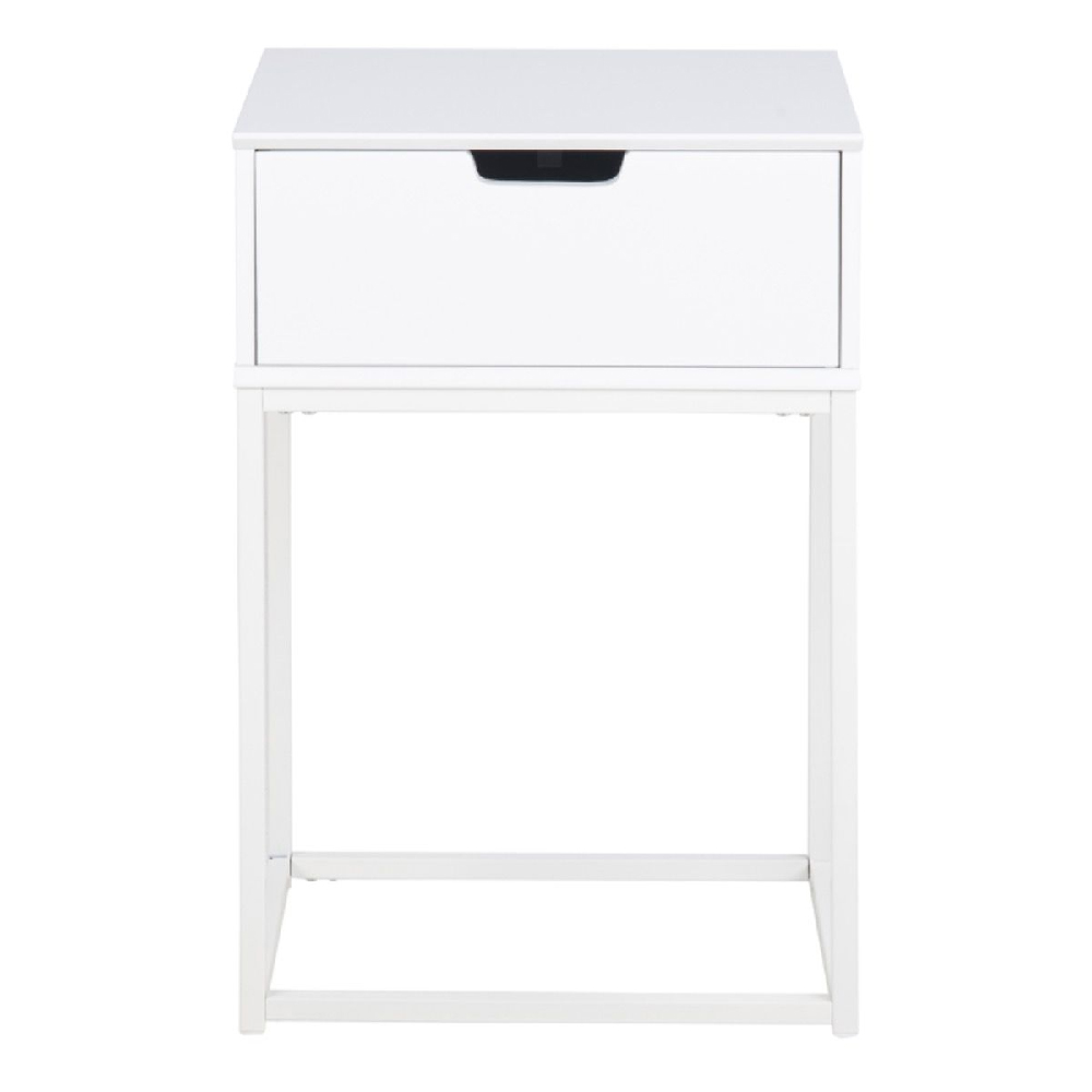 Martin Wooden Bedside Cabinet With 1 Drawer In White