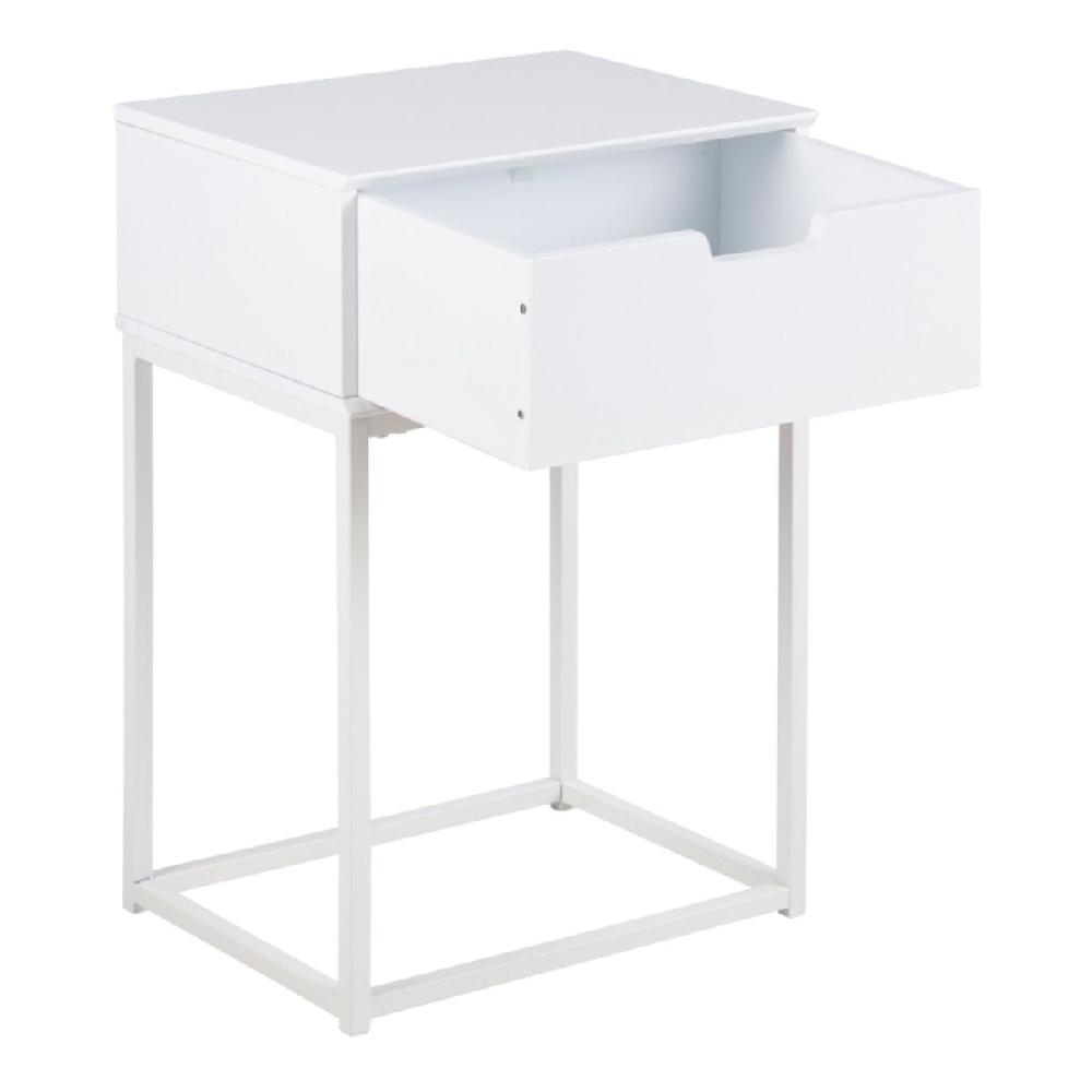 Martin Wooden Bedside Cabinet With 1 Drawer In White