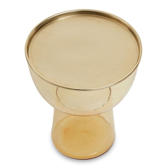 Martina Round Glass Side Table In Gold_2