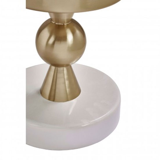 Martina Round Wooden Side Table In Gold And Ivory_3