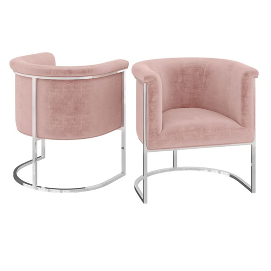 Madeley Velvet Fabric Lounge Chair In Pink_2