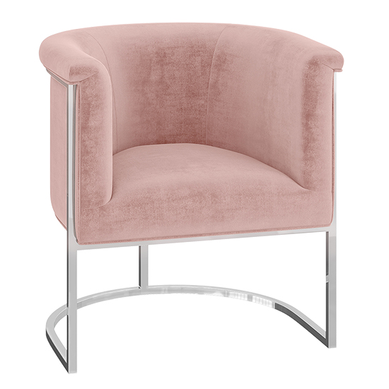 Madeley Velvet Fabric Lounge Chair In Pink