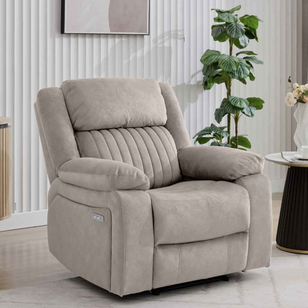 Martinez Fabric Electric Recliner 3+2+1 Seater Sofa Set - Taupe