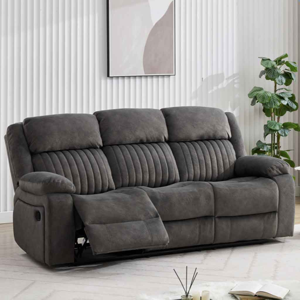 Martinez Fabric Recliner 3+1+1 Seater Sofa Set - Iron