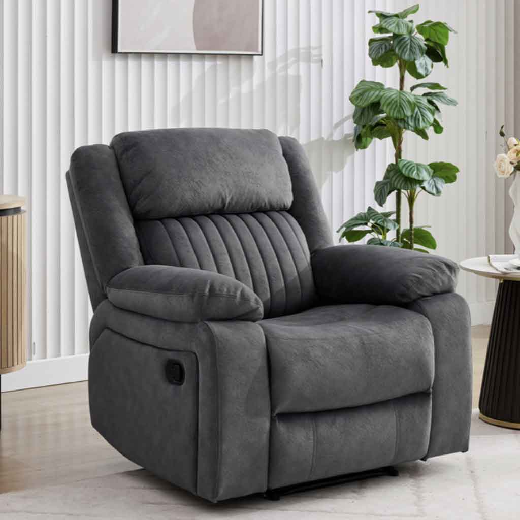 Martinez Fabric Recliner 3+1+1 Seater Sofa Set in Slate Grey