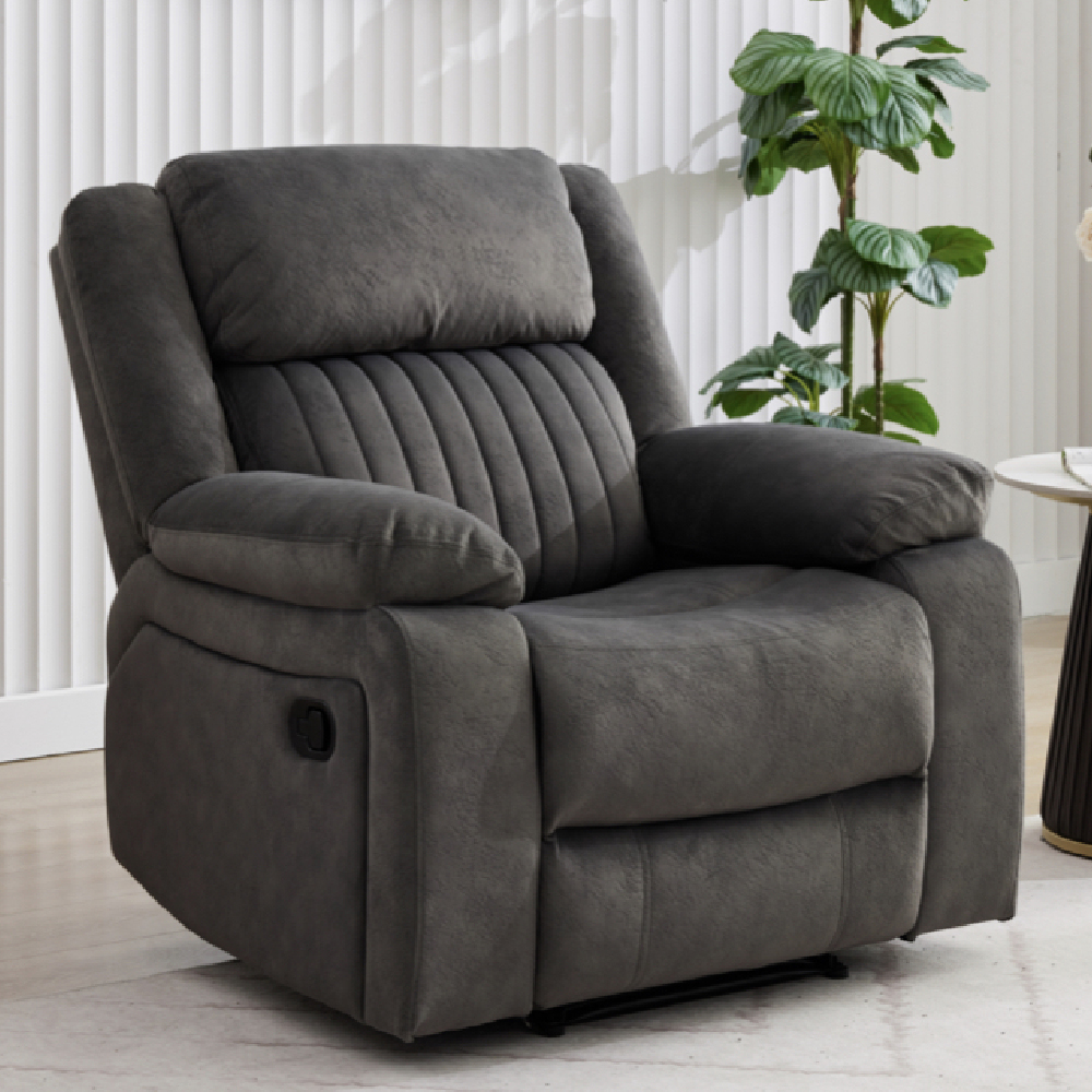 Martinez Fabric Recliner Sofa Suite In Iron