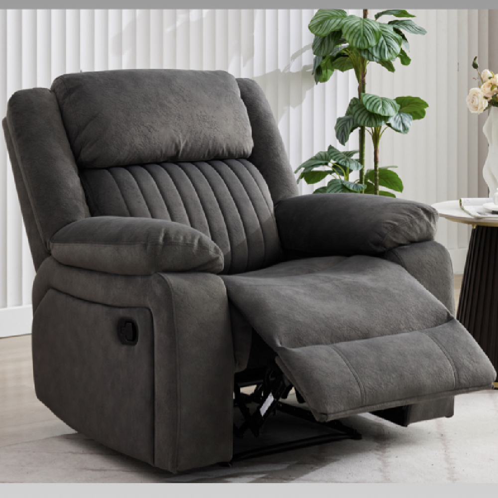 Martinez Fabric Recliner Sofa Suite In Iron