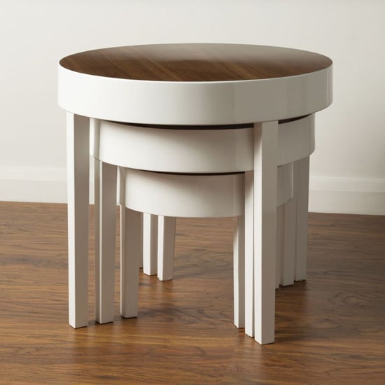 Martos High Gloss Nest of 3 Tables In Oak And White_2