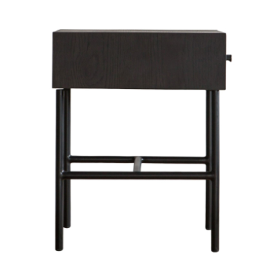 Marvale Wooden Bedside Cabinet With 1 Drawer In Black Natural