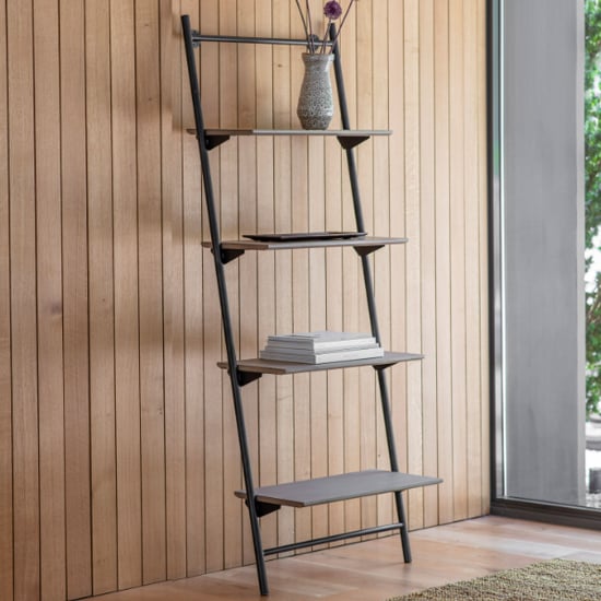 Read more about Marvale wooden open shelving unit with metal frame in natural