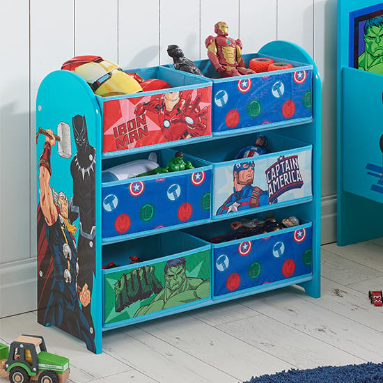 Product photograph of Marvel Avengers Wooden Childrens Storage Cabinet In Blue from Furniture in Fashion