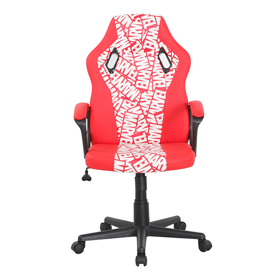 Marvel Faux Leather Childrens Computer Gaming Chair In Red_6