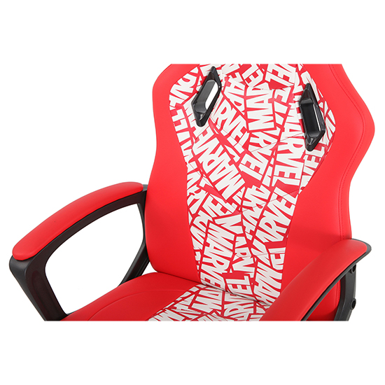 Marvel Faux Leather Childrens Computer Gaming Chair In Red_7
