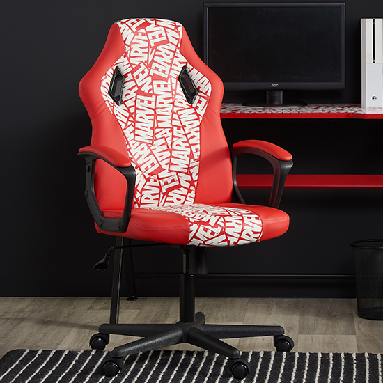 Product photograph of Marvel Faux Leather Childrens Computer Gaming Chair In Red from Furniture in Fashion