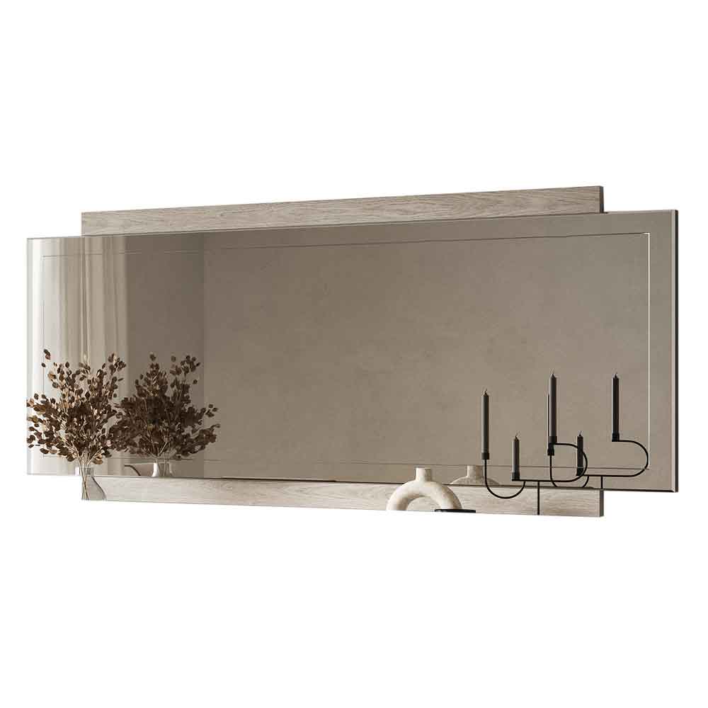 Marvix High Gloss Bedroom Mirror in Light Grey Oak