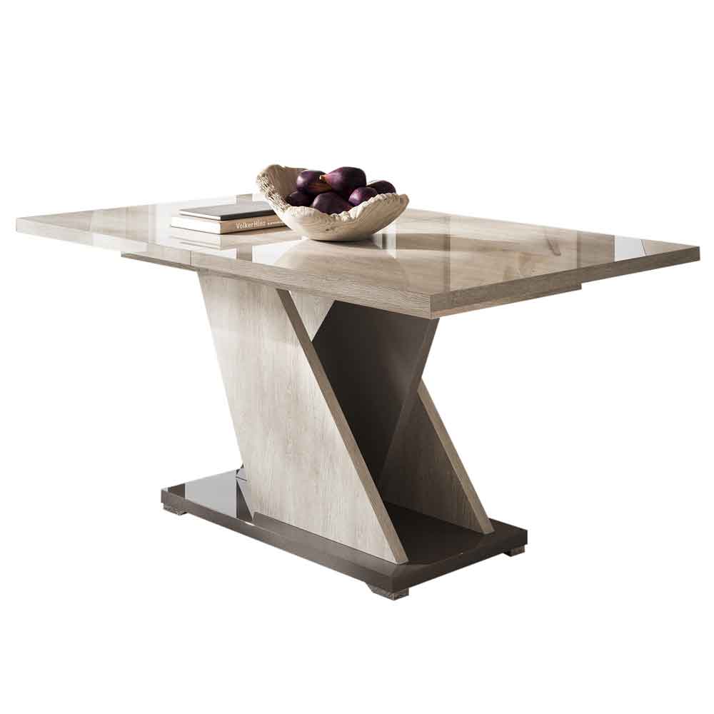 Marvix High Gloss Extending Dining Table in Grey