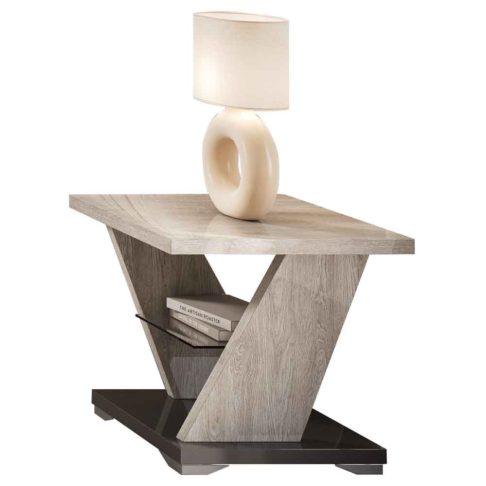 Marvix High Gloss Side Table in Grey