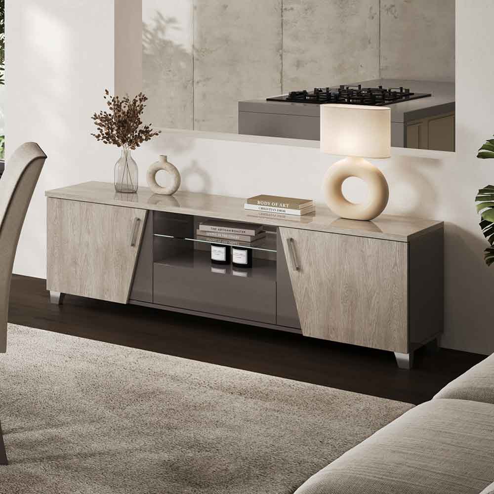 Marvix High Gloss TV Stand in Grey