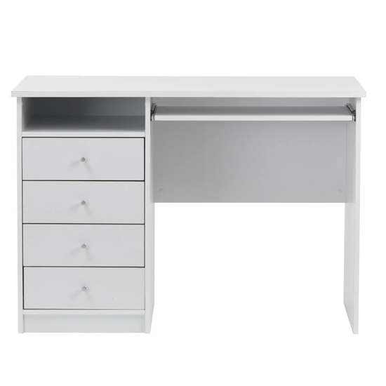 Mary Wooden Laptop Desk With 4 Drawers In White