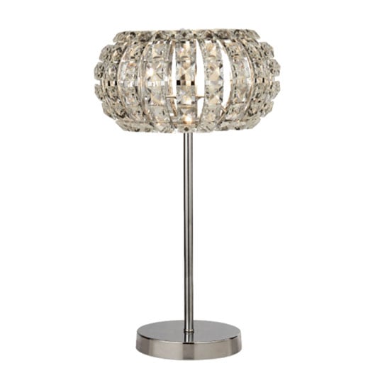 Photo of Marylin 1 bulb table lamp in chrome with crystal glass