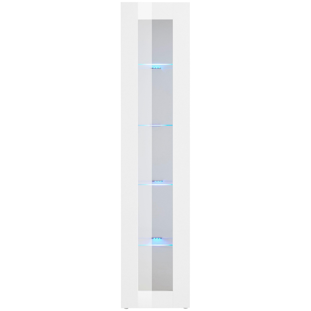 Mcrae Wooden LED Display Cabinet With 1 Glass Door In Matt White