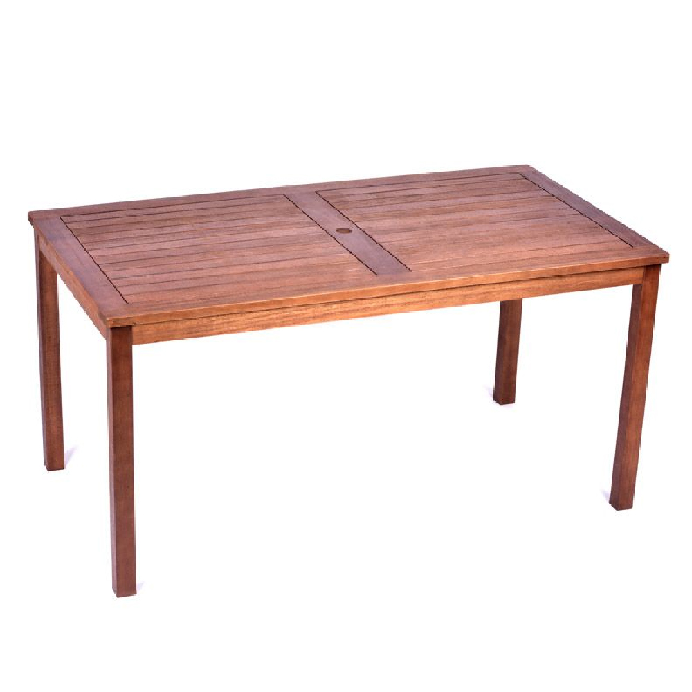 Marfa Wooden Rectangular Dining Table In Brown