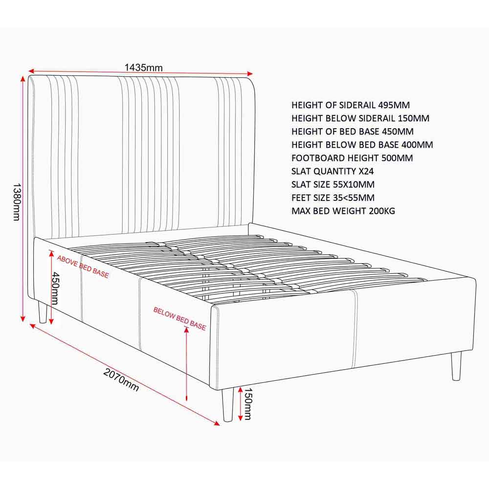 Marzello Velvet Double Bed in Taupe