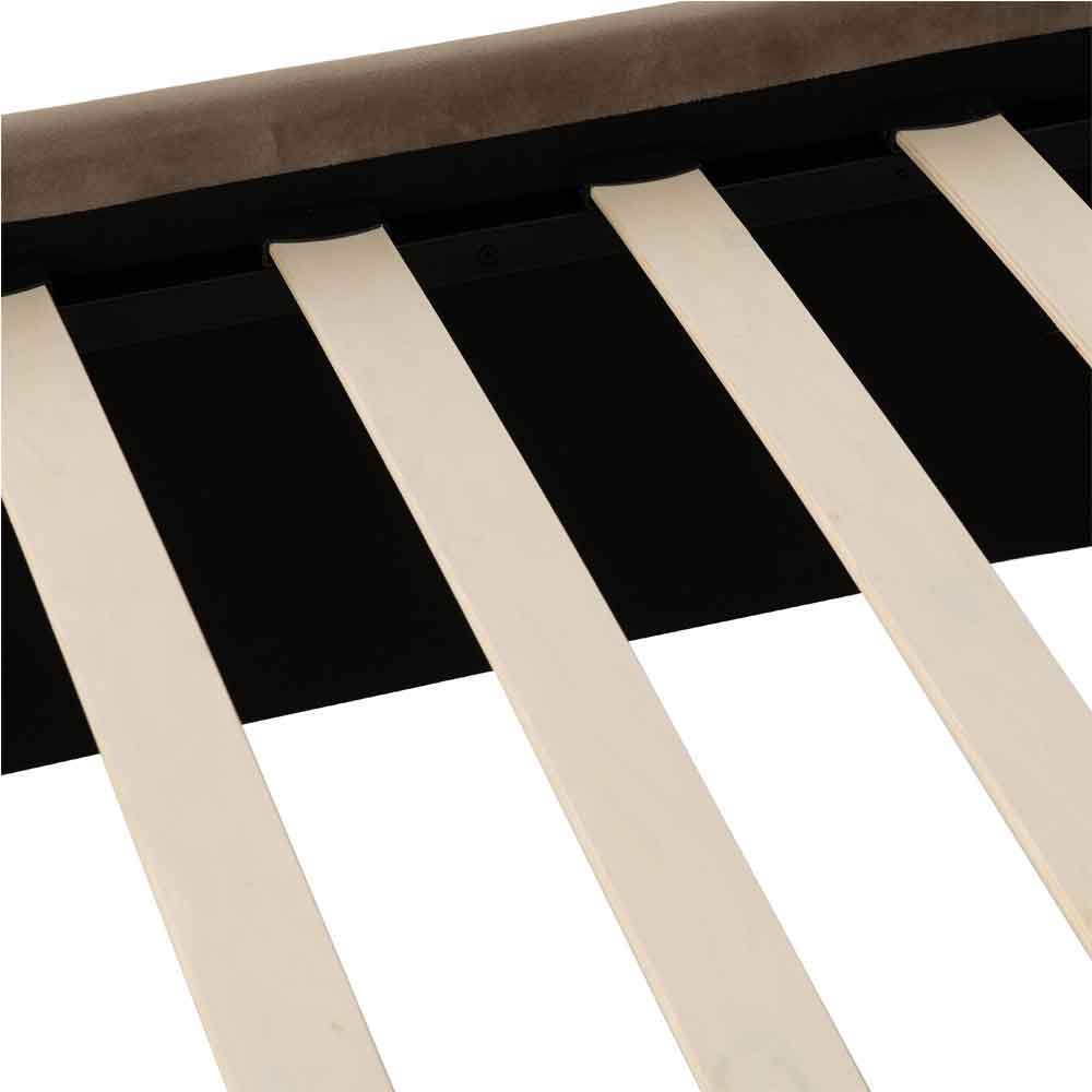 Marzello Velvet King Size Bed in Taupe