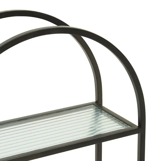 Masaya Wall Hung 2-Tier Shelving Unit With Black Metal Frame