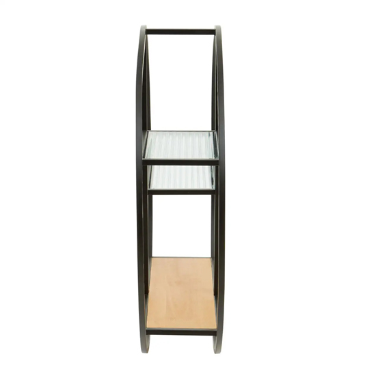 Masaya Wall Hung 3-Tier Shelving Unit With Black Metal Frame