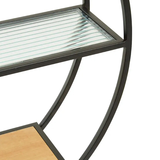 Masaya Wall Hung 3-Tier Shelving Unit With Black Metal Frame