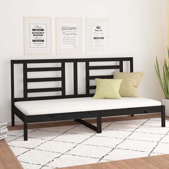 Product photograph of Maseru Solid Pine Wood Day Bed In Black from Furniture in Fashion