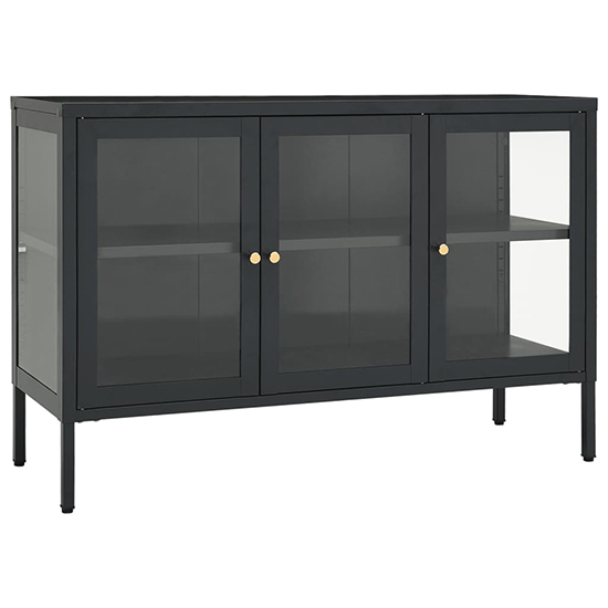 Masika Steel Display Cabinet With 3 Doors In Anthracite