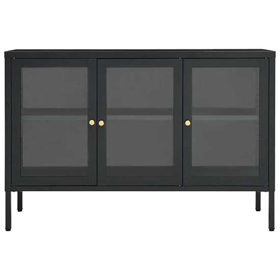 Masika Steel Display Cabinet With 3 Doors In Anthracite