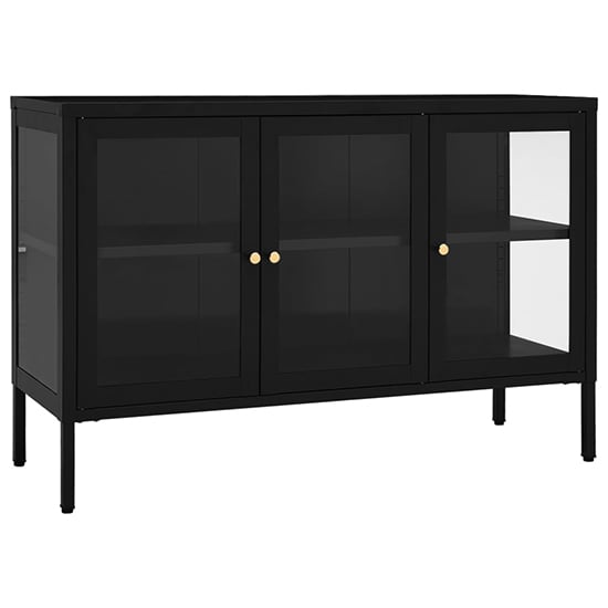 Masika Steel Display Cabinet With 3 Doors In Black_2