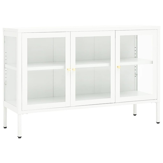 Masika Steel Display Cabinet With 3 Doors In White