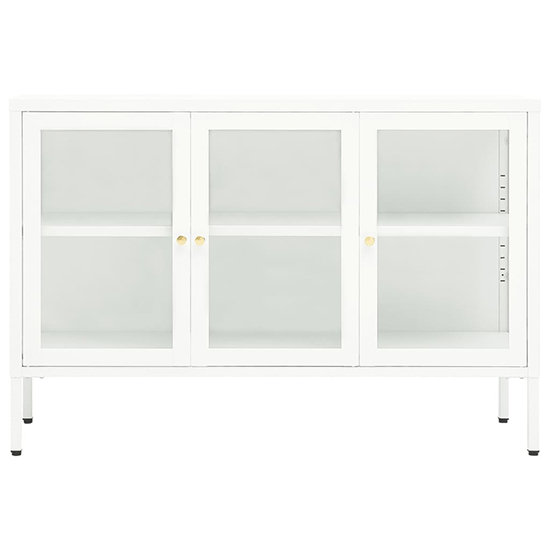 Masika Steel Display Cabinet With 3 Doors In White_3