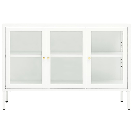 Masika Steel Display Cabinet With 3 Doors In White