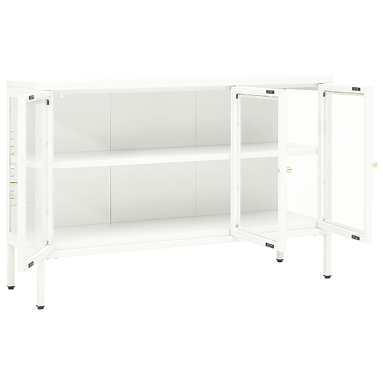 Masika Steel Display Cabinet With 3 Doors In White