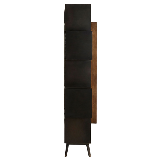 Masoka Wooden Shelving Unit With Black Frame In Natural